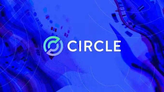 circle logo in a blue background
