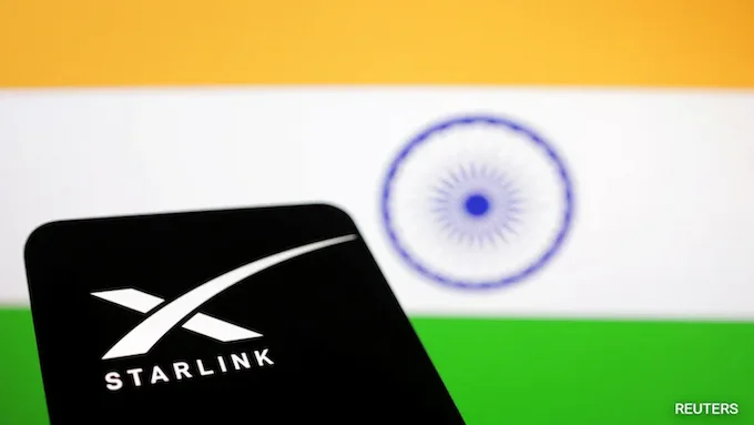 starlink logo in India flag background